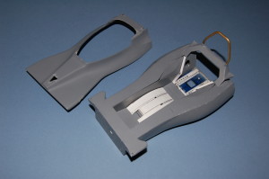 Tyrrell 001 monocoque with original aluminium cockpit surround.